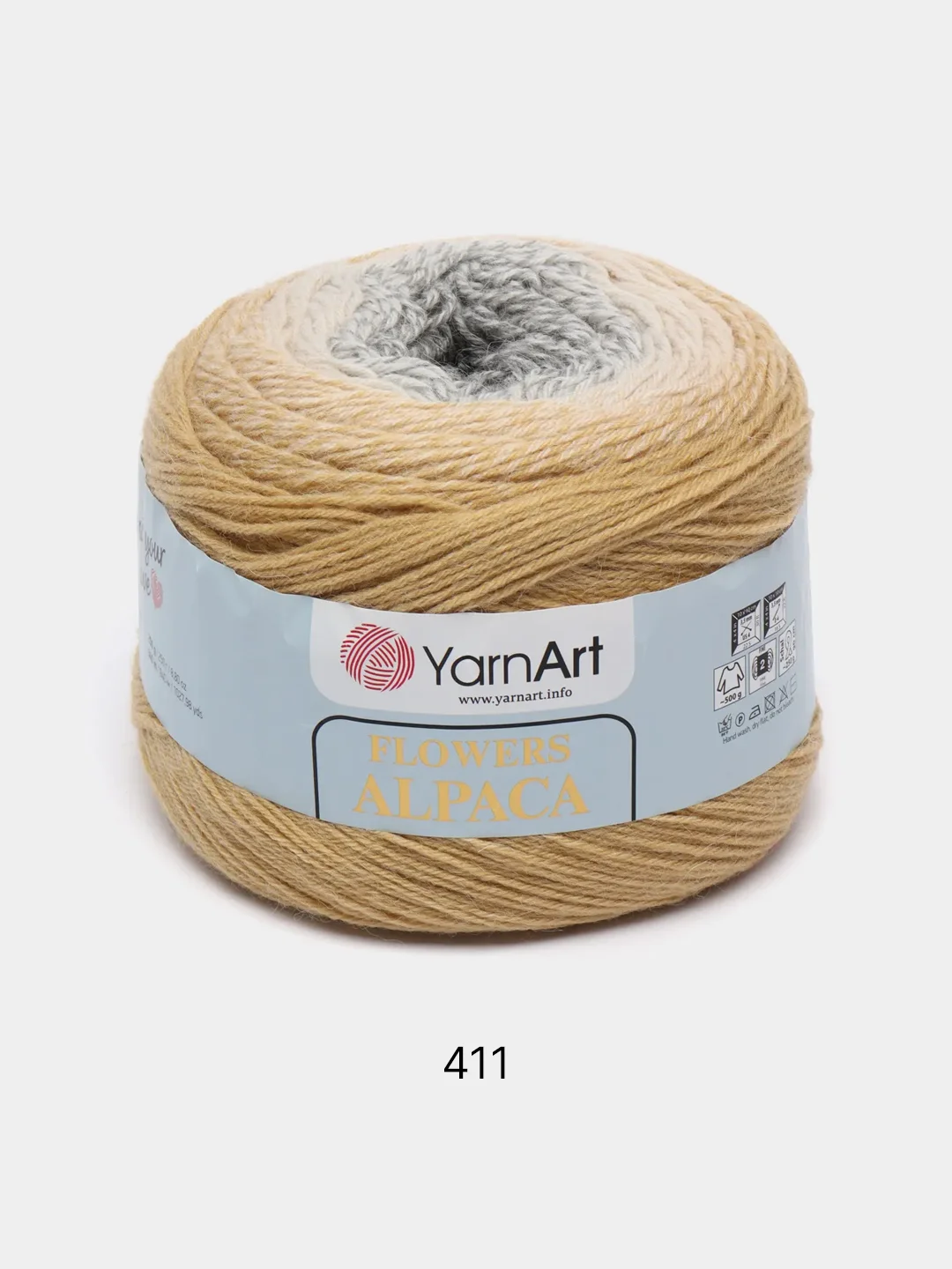 Карамельный пряжа YarnArt Flowers Alpaca, 80% акрил, 20% альпака, 250 г, 940 м, 1 моток