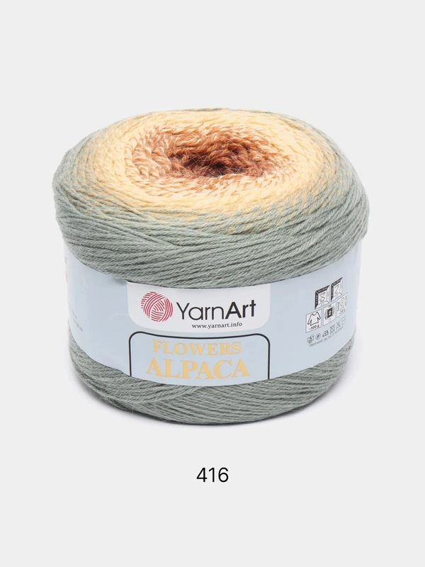 Пряжа YarnArt Flowers Alpaca, 80% акрил, 20% альпака, 250 г, 940 м, 1 моток