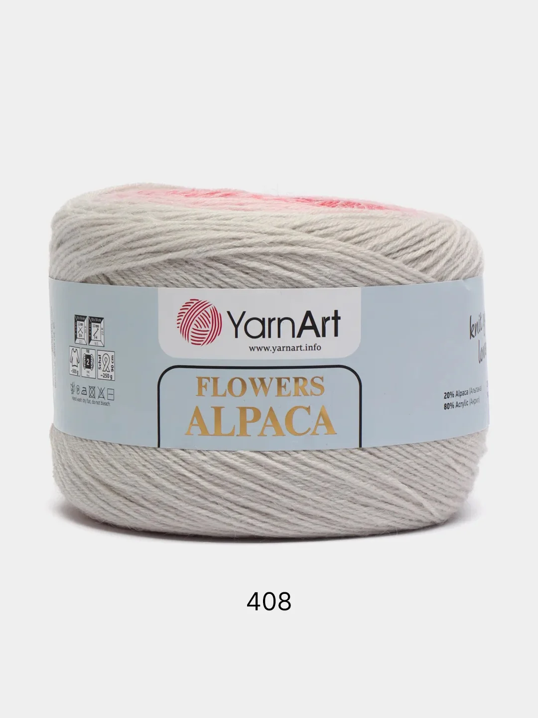 Тёмно-розовый пряжа YarnArt Flowers Alpaca, 80% акрил, 20% альпака, 250 г, 940 м, 1 моток