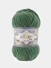 Лесной зеленый пряжа плюшевая Alize Velluto, 100% микрополиэстер, 100г, 68м, плюшевая, велюровая веллюто