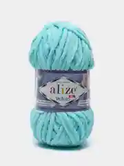 Мятный пряжа плюшевая Alize Velluto, 100% микрополиэстер, 100г, 68м, плюшевая, велюровая веллюто