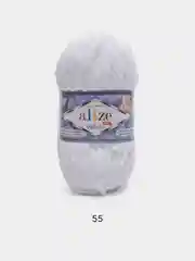 Белый пряжа плюшевая Alize Velluto, 100% микрополиэстер, 100г, 68м, плюшевая, велюровая веллюто