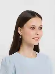 Золотой серьга "Крестик"