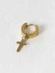 Золотой серьга "Крестик"