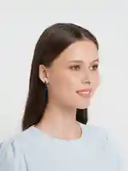 Синий серьга "Крестик"