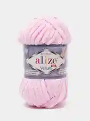 Конфетный пряжа плюшевая Alize Velluto, 100% микрополиэстер, 100г, 68м, плюшевая, велюровая веллюто