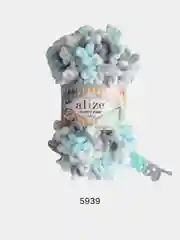 Бирюзовый пряжа Alize Puffy Fine Color 100% Микрополиэстер 100г 14м