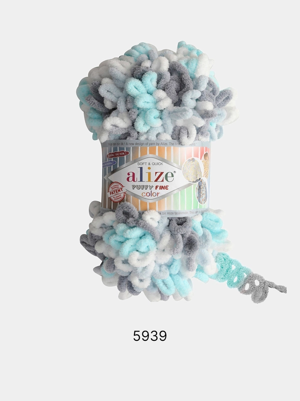 Пряжа Alize Puffy Fine Color 100% Микрополиэстер 100г 14м