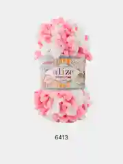 Розовый пряжа Alize Puffy Fine Color 100% Микрополиэстер 100г 14м