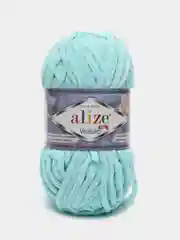 Бирюзовый пряжа плюшевая Alize Velluto (Ализе Веллуто), 100 г, 68 м