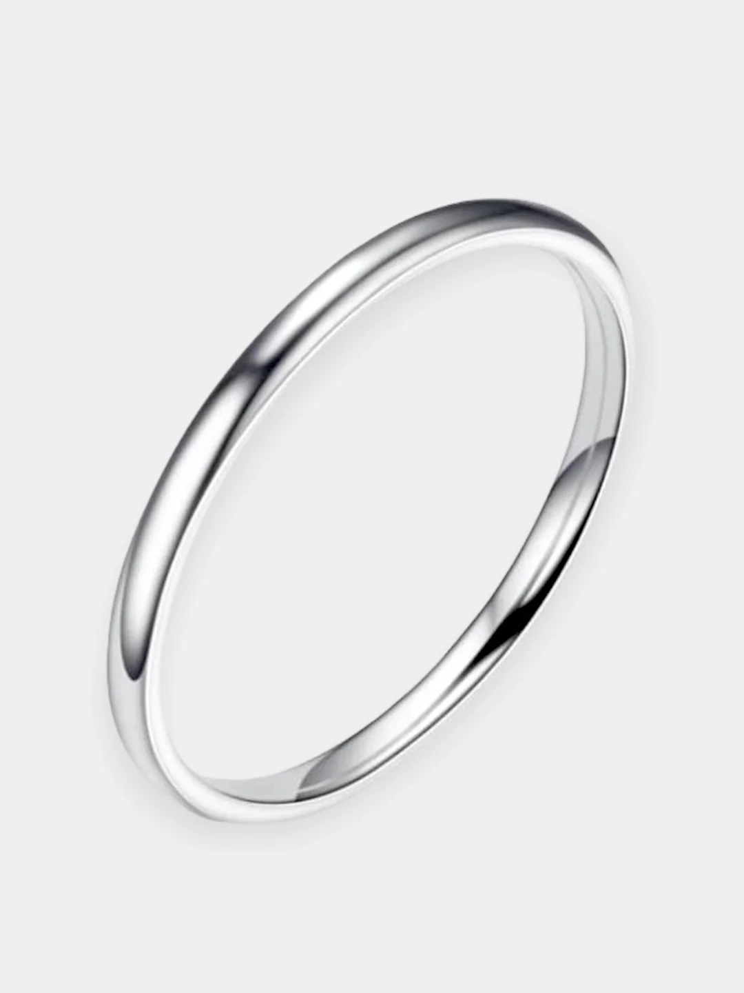 Серебряный обручальное кольцо из стали, тонкое, 2 мм