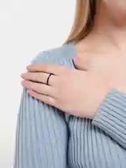 Черный обручальное кольцо из стали, тонкое, 2 мм