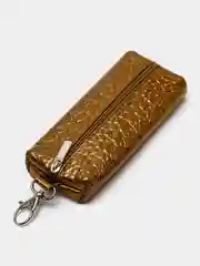 Золотой ключница кожаная
