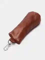 Светло-оранжевый ключница кожаная