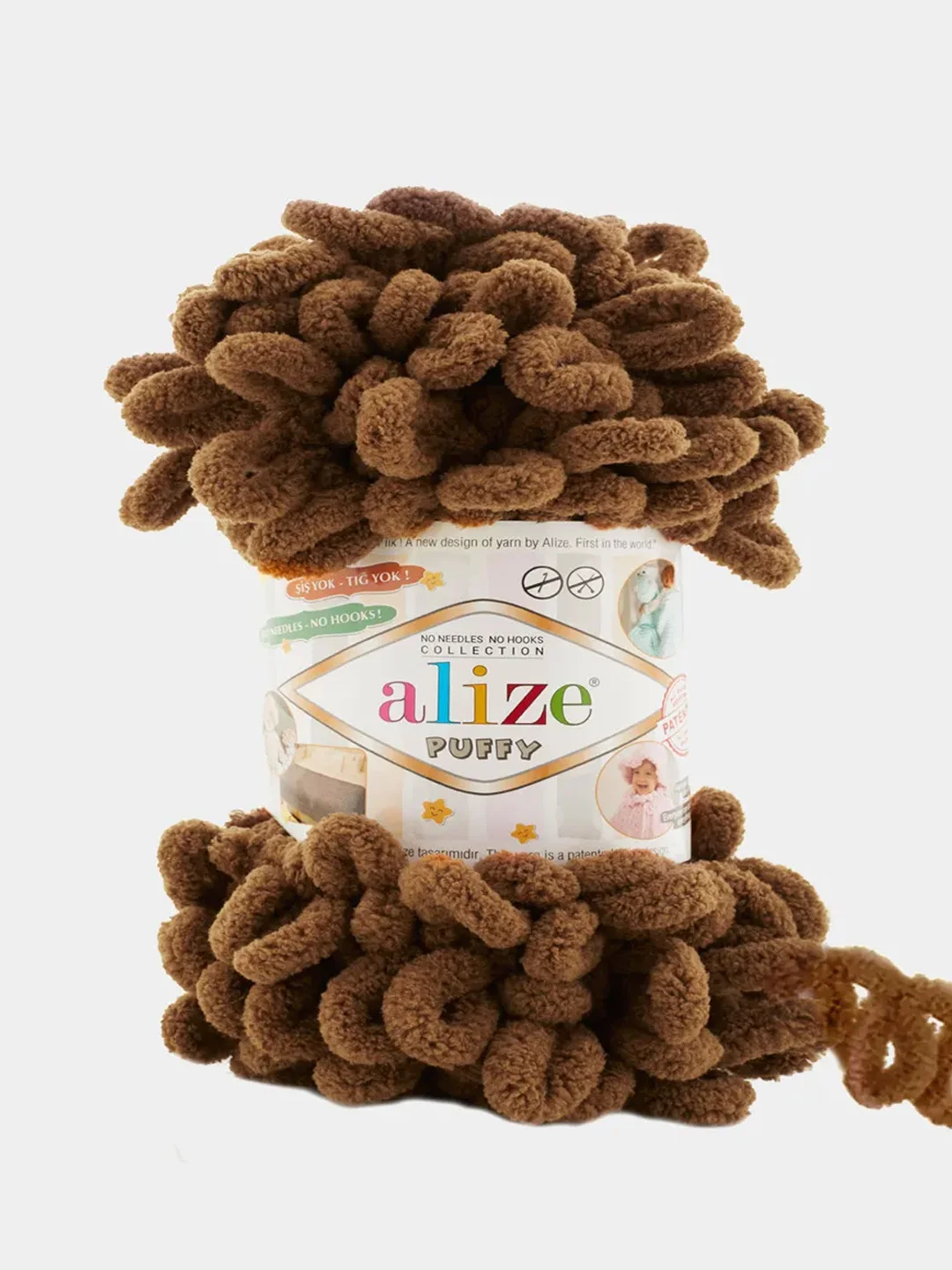 Коричневый пряжа Alize Puffy 100% Микрополиэстер 100г 9м (Часть1)