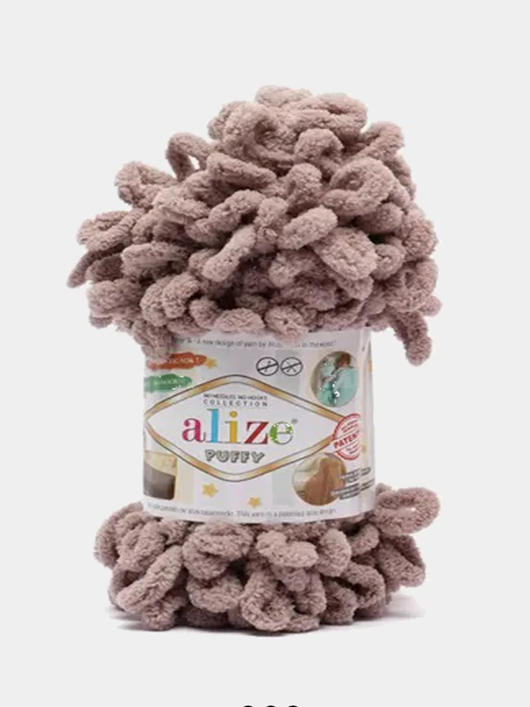 Бежевый пряжа Alize Puffy 100% Микрополиэстер 100г 9м (Часть1)