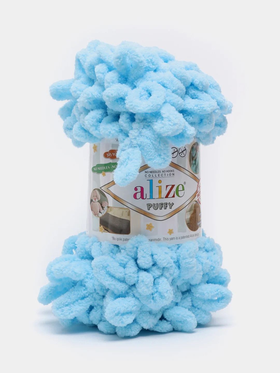 Голубой пряжа Alize Puffy 100% Микрополиэстер 100г 9м (Часть1)
