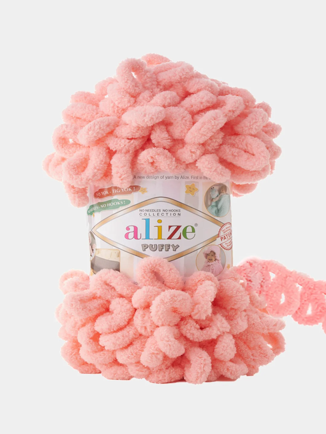 Коралловый пряжа Alize Puffy 100% Микрополиэстер 100г 9м (Часть1)