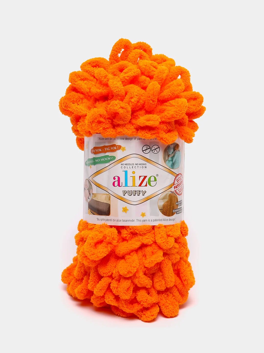 Оранжевый пряжа Alize Puffy 100% Микрополиэстер 100г 9м (Часть1)