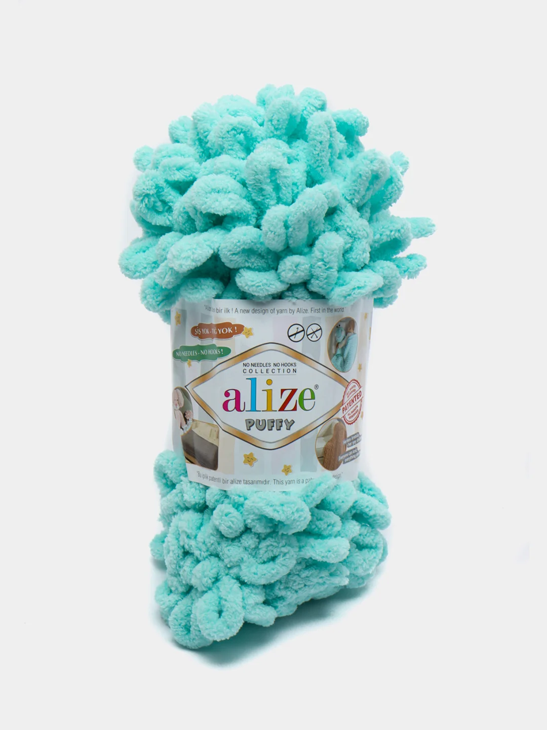 Бирюзовый пряжа Alize Puffy 100% Микрополиэстер 100г 9м (Часть1)