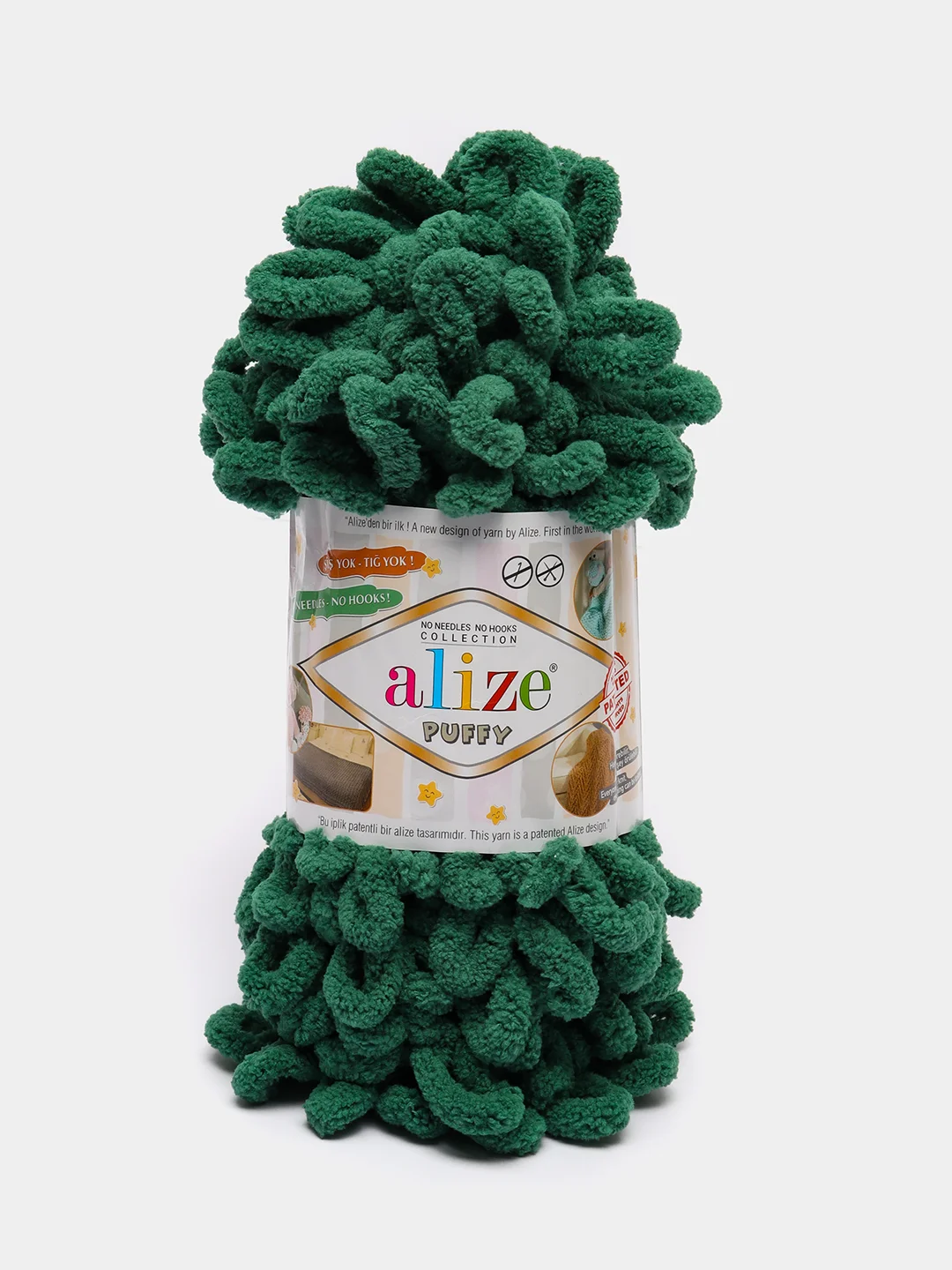 Зеленый пряжа Alize Puffy 100% Микрополиэстер 100г 9м (Часть1)