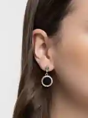 Черный серьги подвески с черным кругом