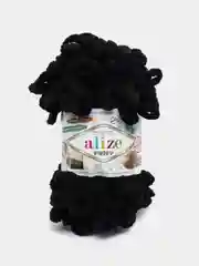 Черный пряжа Alize Puffy 100% Микрополиэстер 100г 9м (Часть1)