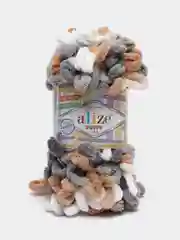Светло-коричневый пряжа Alize Puffy Color 100% Микрополиэстер 100г  9м