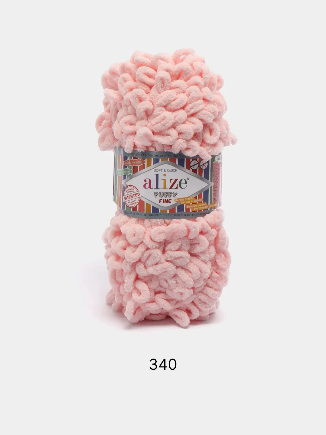 Пастельно-коралловый пряжа Alize Puffy Fine 100% Микрополиэстер 100г 14м