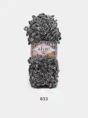 Серый меланж пряжа Alize Puffy Fine 100% Микрополиэстер 100г 14м