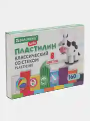 Пластилин классический, 8 цветов, со стеком, 160 г