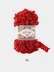 Красный пряжа Alize Puffy Fine 100% Микрополиэстер 100г 14м
