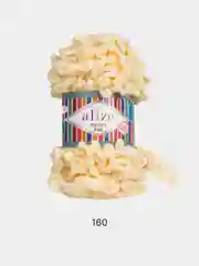 Светло-жёлтый пряжа Alize Puffy Fine 100% Микрополиэстер 100г 14м