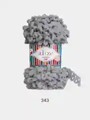 Серый пряжа Alize Puffy Fine 100% Микрополиэстер 100г 14м