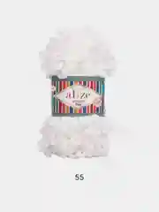 Белый пряжа Alize Puffy Fine 100% Микрополиэстер 100г 14м