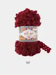 Вишнёвый пряжа Alize Puffy Fine 100% Микрополиэстер 100г 14м