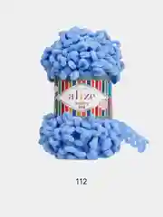 Голубой пряжа Alize Puffy Fine 100% Микрополиэстер 100г 14м