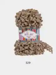 Бежевый меланж пряжа Alize Puffy Fine 100% Микрополиэстер 100г 14м