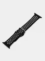 Серый спортивный перфорированный силиконовый ремешок для часов Apple Watch  38 40 42 44 мм
