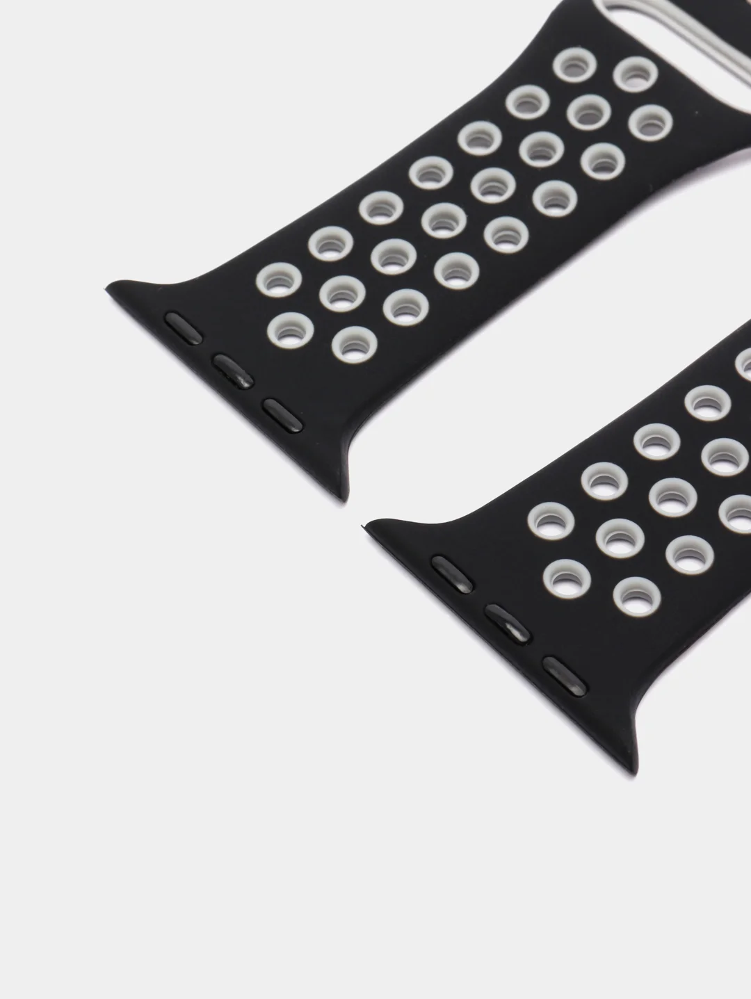 Серый спортивный перфорированный силиконовый ремешок для часов Apple Watch  38 40 42 44 мм