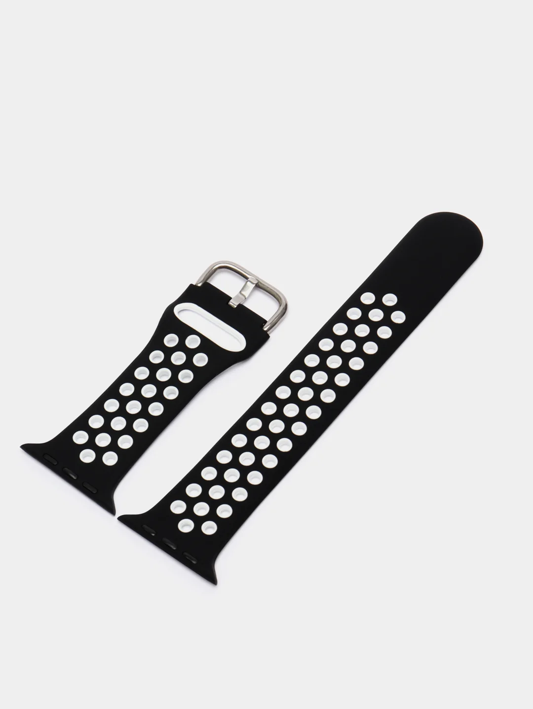 Угольный спортивный перфорированный силиконовый ремешок для часов Apple Watch  38 40 42 44 мм