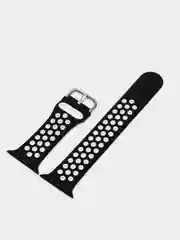 Угольный спортивный перфорированный силиконовый ремешок для часов Apple Watch  38 40 42 44 мм