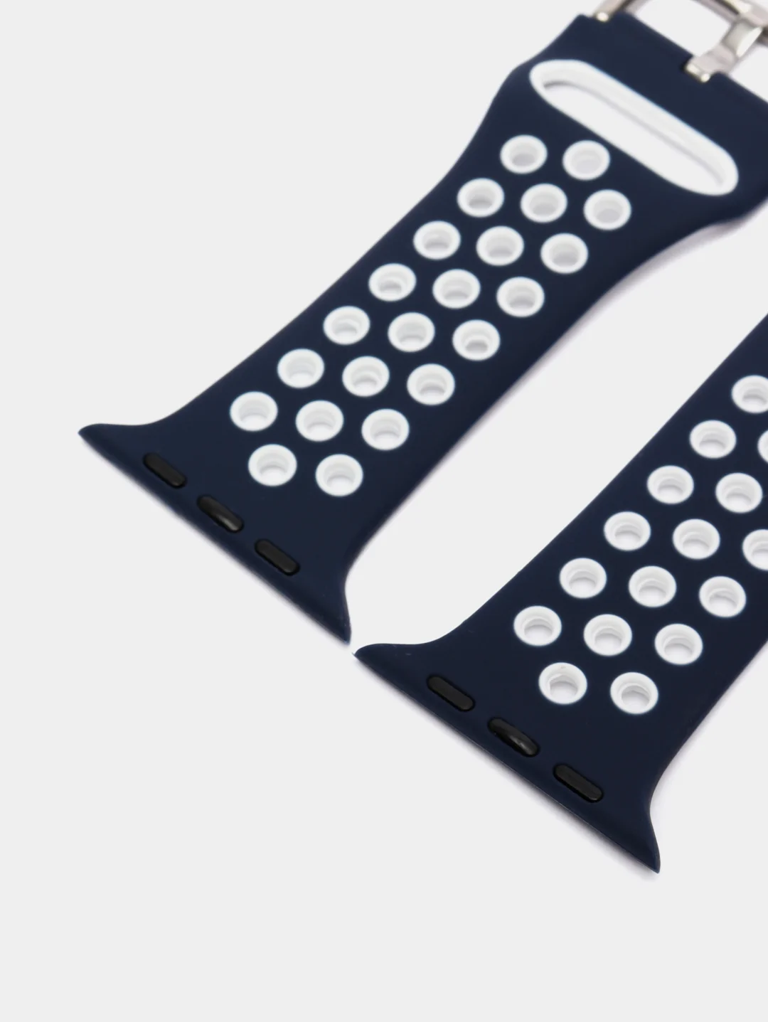 Темно-синий спортивный перфорированный силиконовый ремешок для часов Apple Watch  38 40 42 44 мм