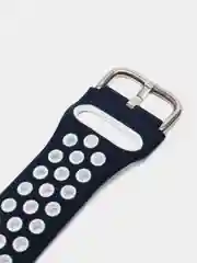 Темно-синий спортивный перфорированный силиконовый ремешок для часов Apple Watch  38 40 42 44 мм