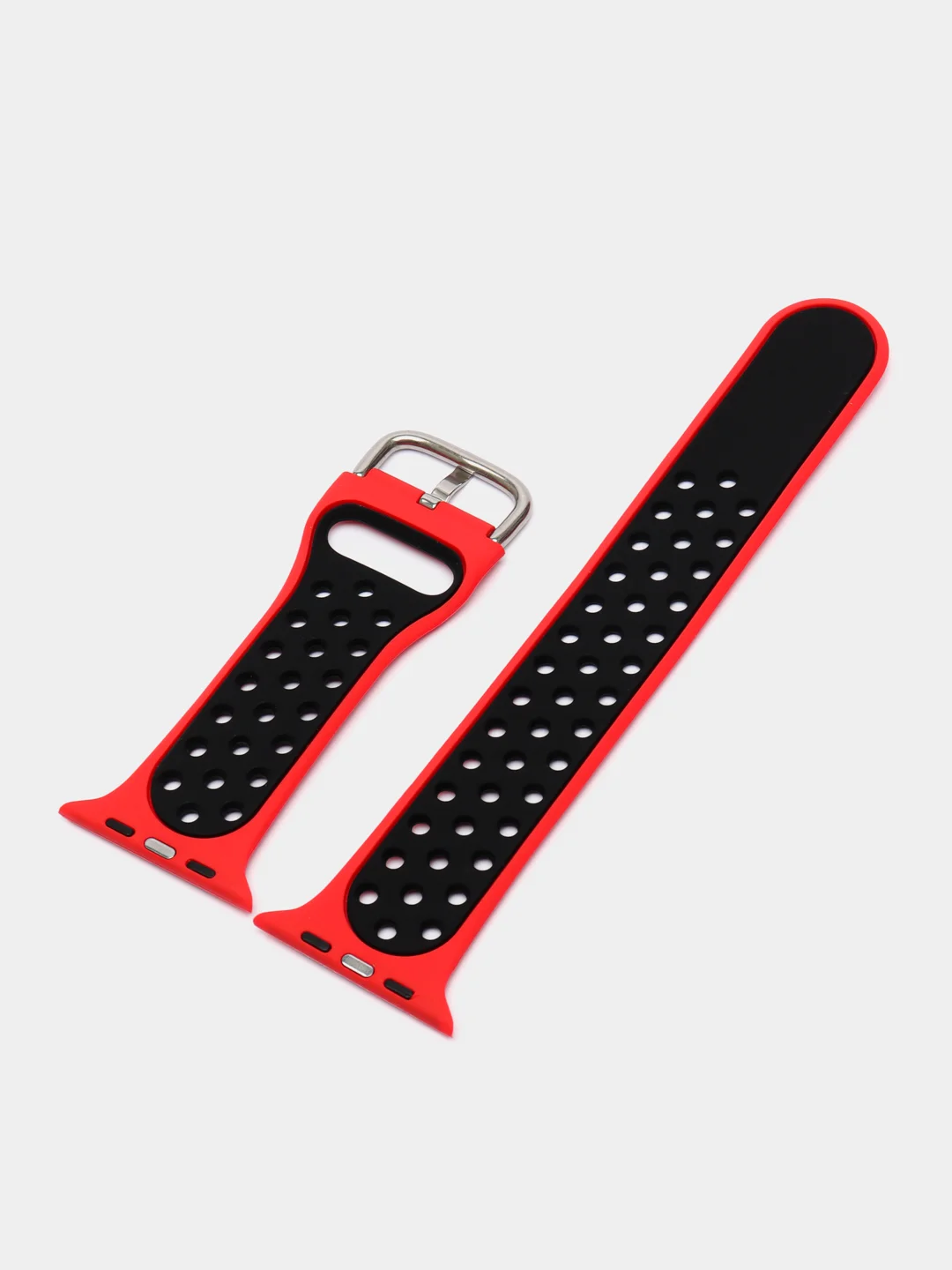 Красный спортивный перфорированный силиконовый ремешок для часов Apple Watch  38 40 42 44 мм