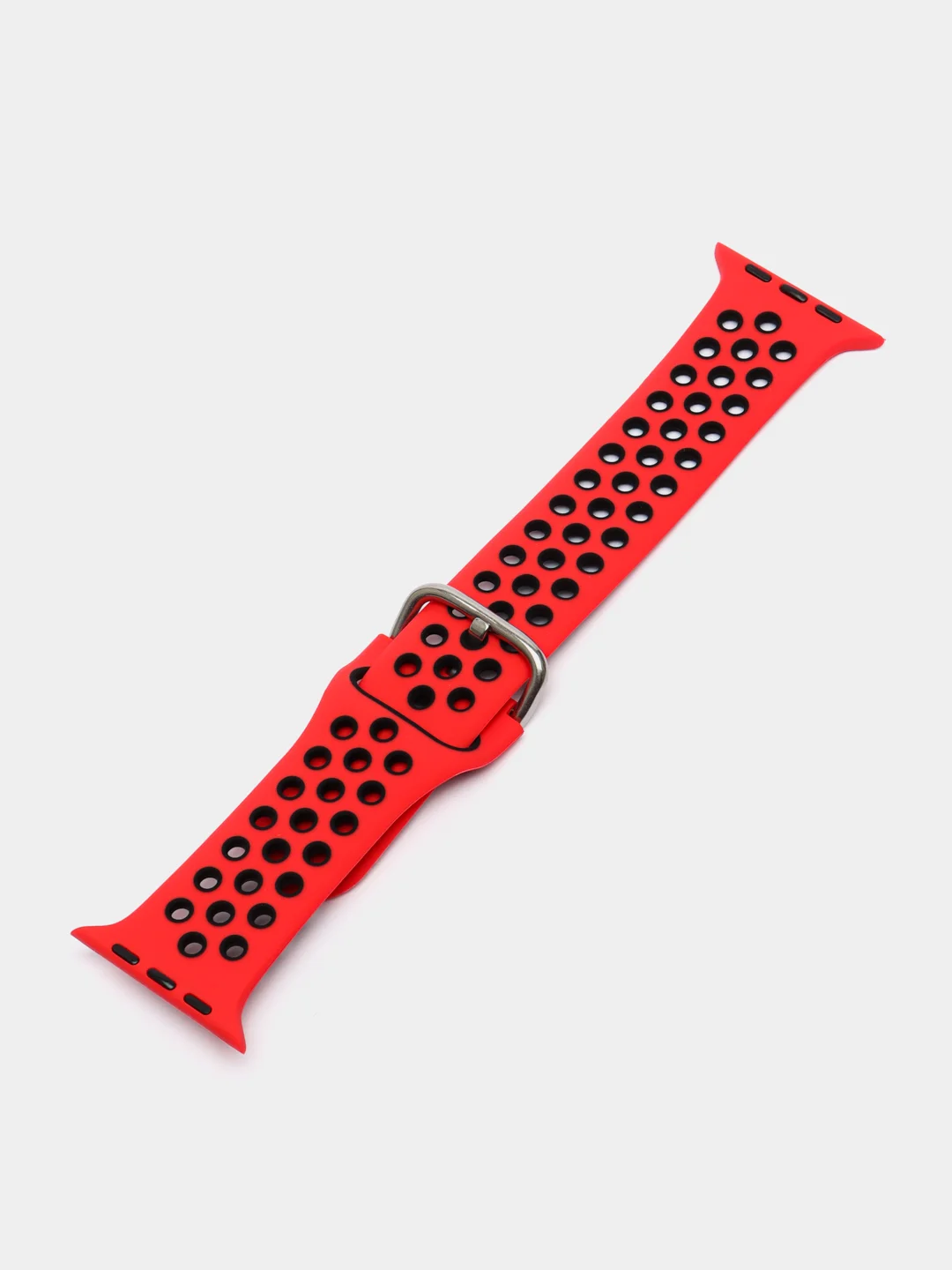 Красный спортивный перфорированный силиконовый ремешок для часов Apple Watch  38 40 42 44 мм
