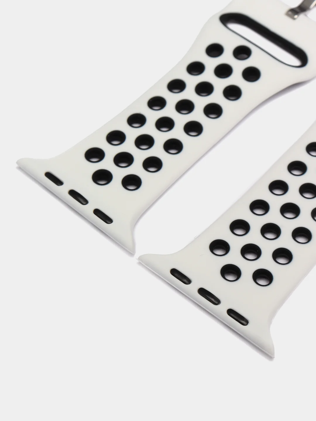 Белый спортивный перфорированный силиконовый ремешок для часов Apple Watch  38 40 42 44 мм