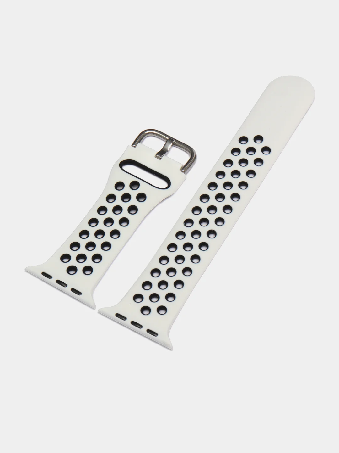 Белый спортивный перфорированный силиконовый ремешок для часов Apple Watch  38 40 42 44 мм