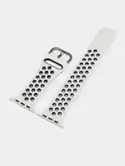 Белый спортивный перфорированный силиконовый ремешок для часов Apple Watch  38 40 42 44 мм