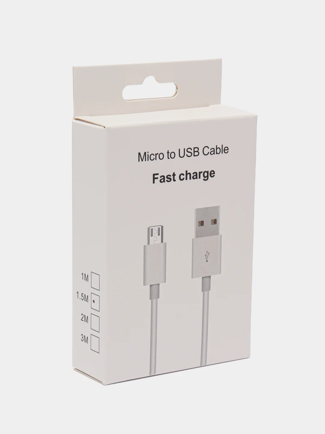 Белый зарядный кабель для  зарядки айфона  и  телефона Micro USB микро 1,5 м
